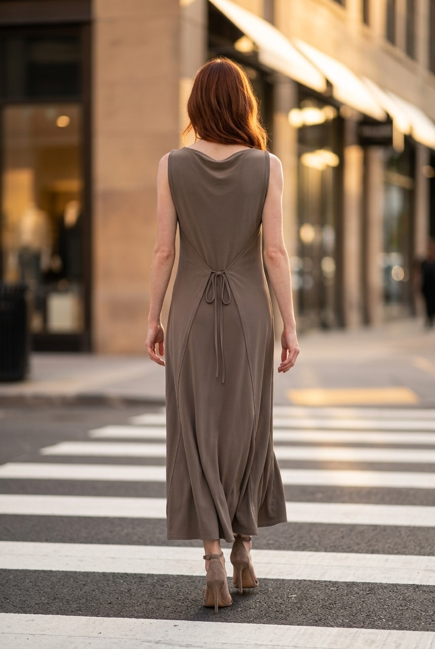 Sarah Pacini Robe Longue Vert Brun — Neuve — Taille 1