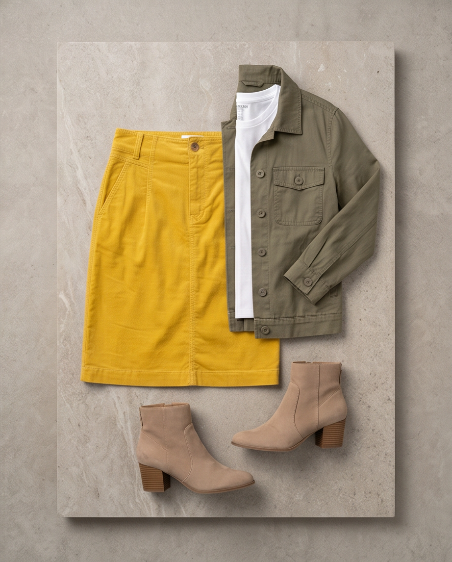 Esprit jupe moutarde - neuve - 38