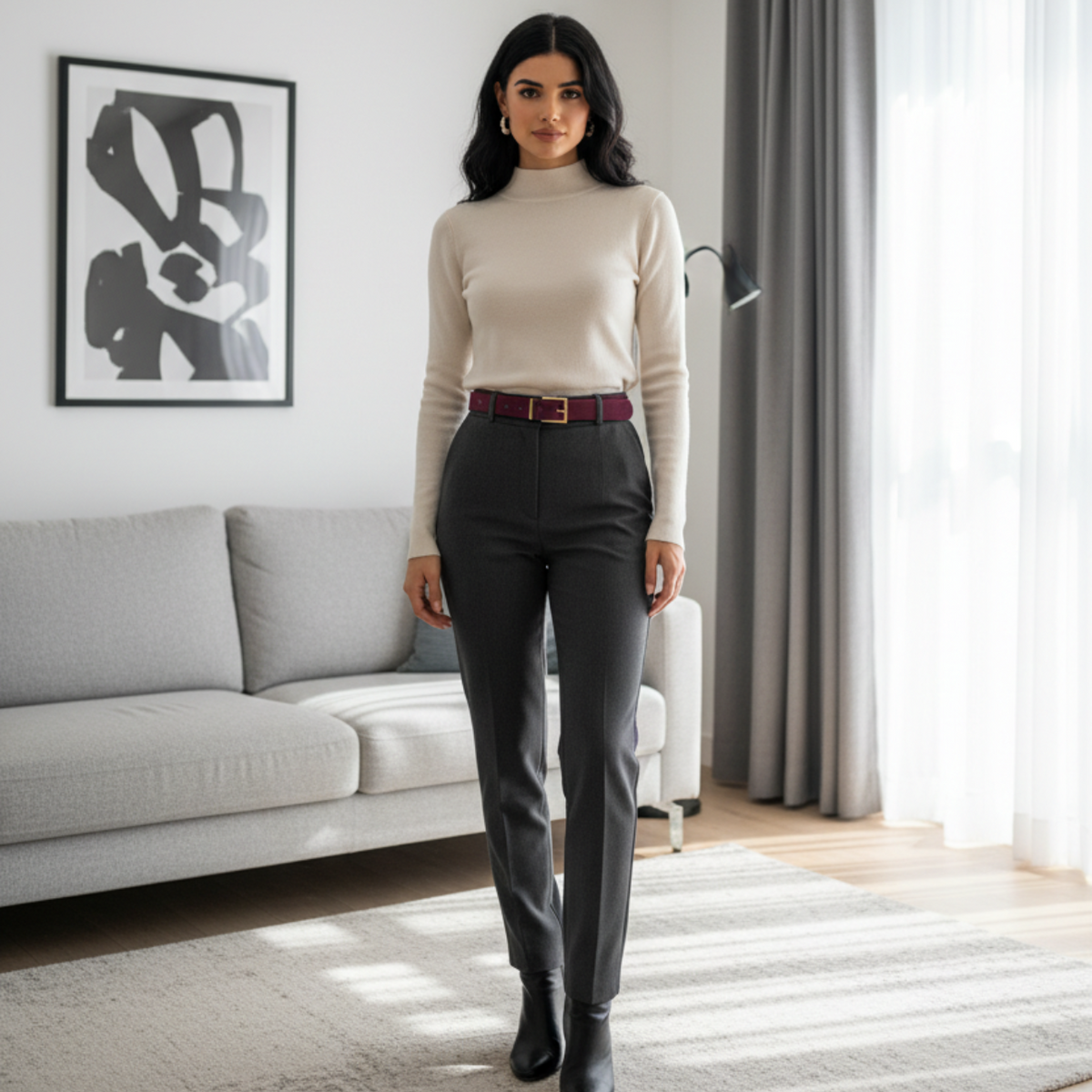 Ceinture Grace & Mila Bordeaux — Boucle Dorée — Neuve