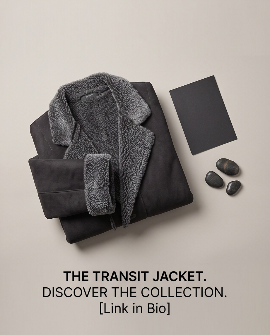 Transit Veste Cuir & Mouton Anthracite — Neuve — Taille S