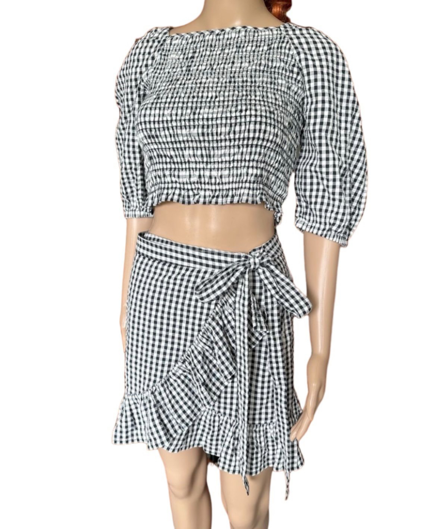 edc blouse carreaux - neuve- S et XS