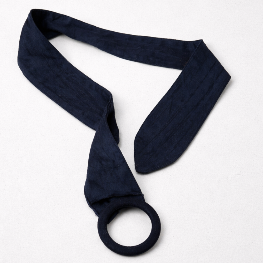 Ceinture Bleu Marine — Boucle Ronde — Élégante — Neuve